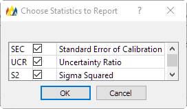 Choosing statistics to display in results