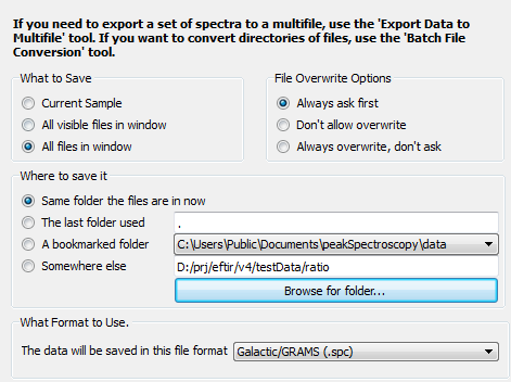 Source and Format choices for Batch Save